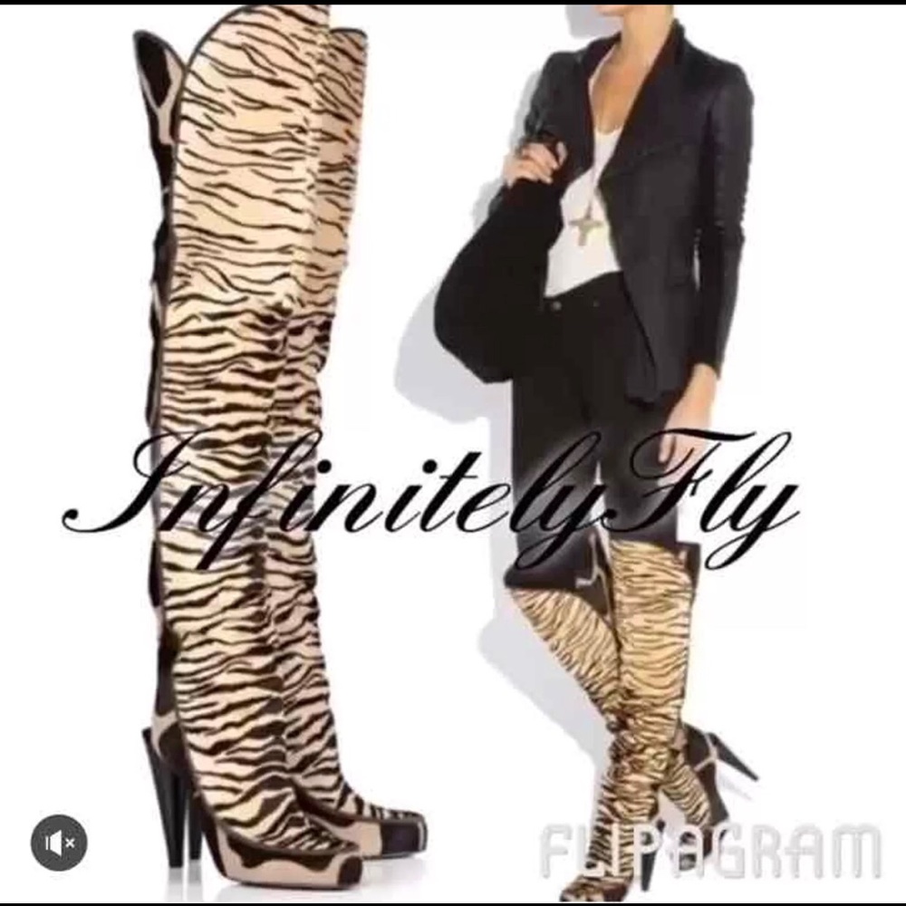 Zebra 🦓 print over the knee boots